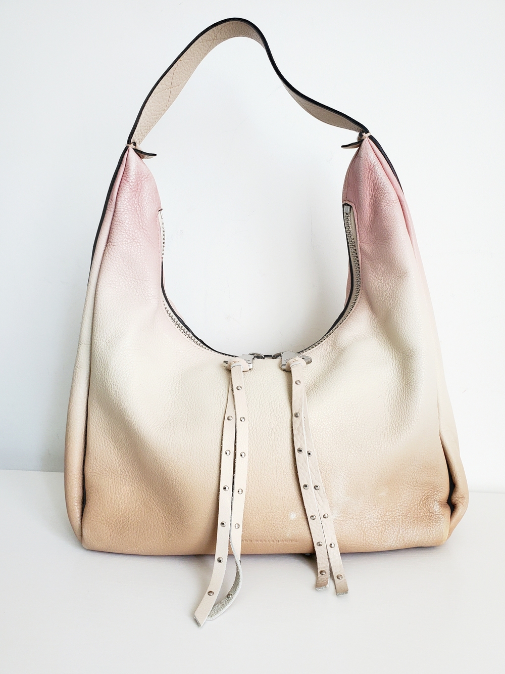 Aimee Kestenberg Faded Ombre Leather Hobo with Tassel Studs
